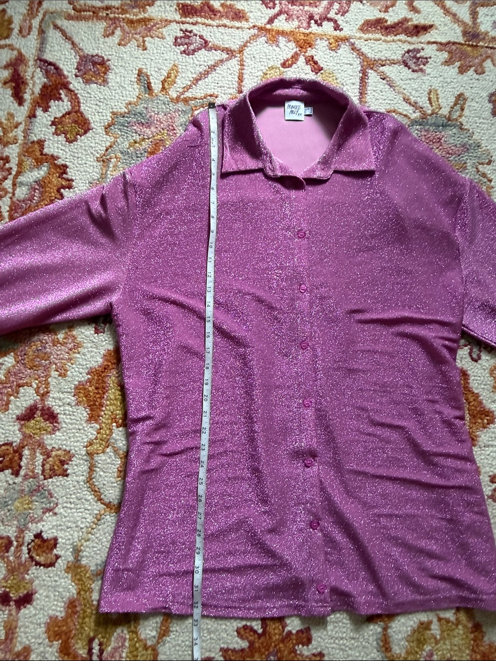 Princess Polly Sparkle Pink Button-Down Oversized Mini Dress - Picture 5 of 8